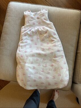 Kissy Kissy Cream Sleep Sack with Pink Teddy Print